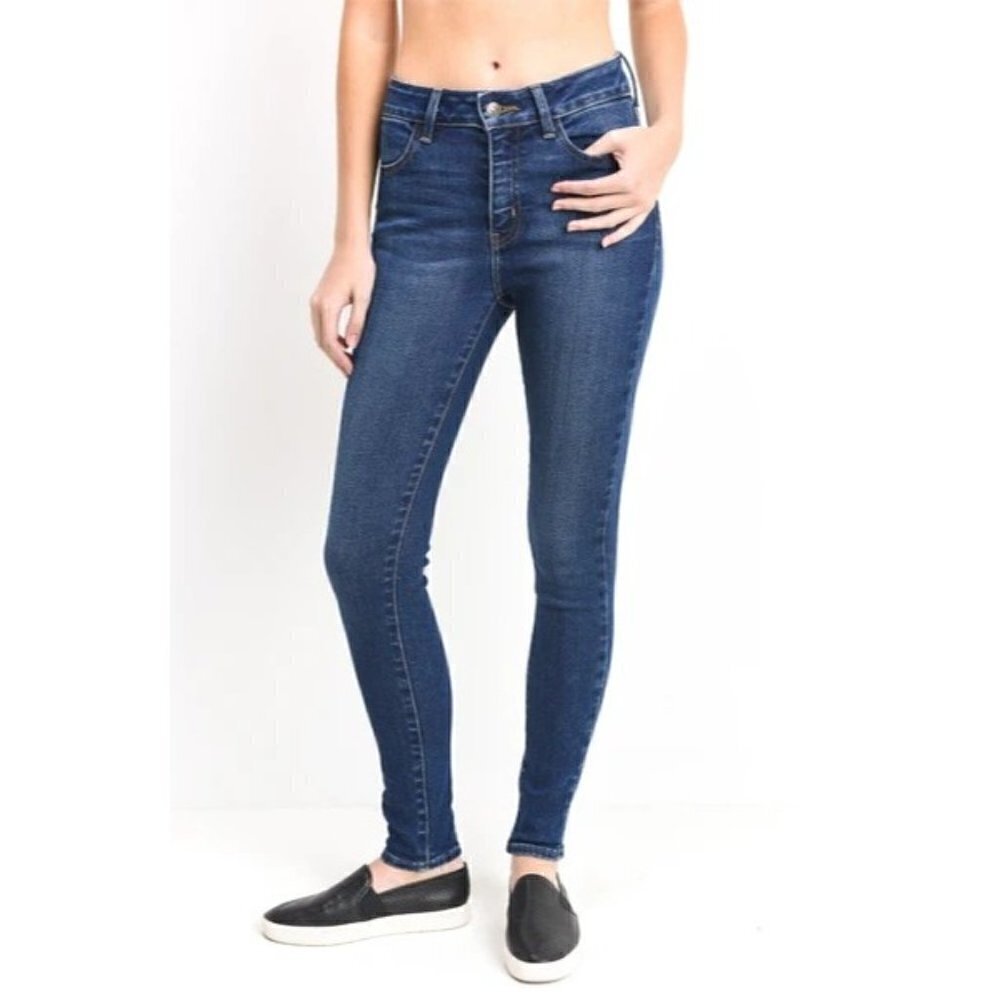 Boutique Just Black Dark Wash High Rise Skinny Jeans 29